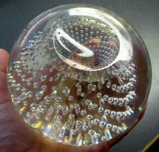 5 POUND STEUBEN Art Glass GLOBE LUMINOR / CRYSTAL BALL Paperweight / SIGNED 6