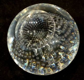 5 POUND STEUBEN Art Glass GLOBE LUMINOR / CRYSTAL BALL Paperweight / SIGNED 7