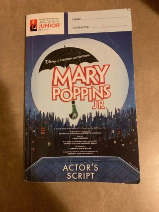Disney And Cameron Mackintoshs Mary Poppins Jr Actors Script