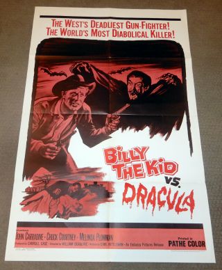 Billy The Kid Vs Dracula 1965 Movie Poster 27x41 - - John Carradine