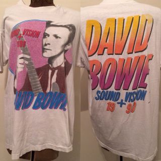 David Bowie Rare Vtg Vintage T Tee T - Shirt 1990 Sound Vision Xxxl Worn In