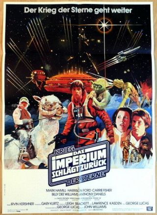 Star Wars The Empire Stikes Back German 1 Sheet Movie Poster R1984