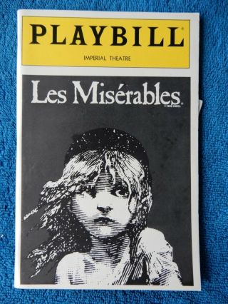 Les Miserables - Imperial Theatre Playbill W/ticket - March 19th 1992 - Kinsey