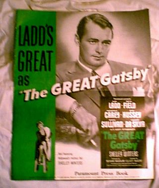 Alan Ladd The Great Gatsby - Paramount Pictures Pressbook 1949