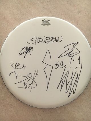 Shinedown 15” Drumhead Signed 2009 Era Sound Of Madness
