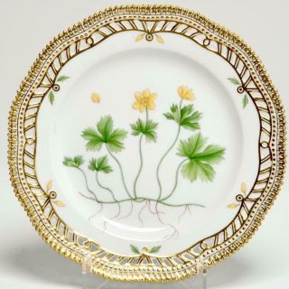 Royal Copenhagen " Flora Danica " Anemone Richardsonii Hook Luncheon Plate 6