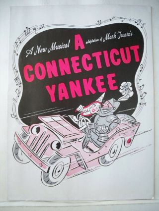 A Connecticut Yankee Souvenir Program Vivienne Segal / Dick Foran Tour 1944