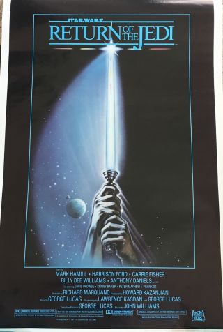 Star Wars Authentic Vintage 1983 Movie Poster " Return Of The Jedi "
