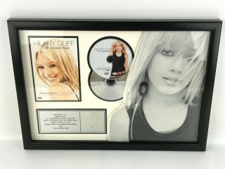 Hilary Duff Riaa Certified Multi - Platinum Sales / Dvd All Access Pass 21.  5x15.  5 "