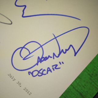 The Office 4x Hand Signed Script Rainn Wilson,  Oscar Nunez,  Creed Bratton 3