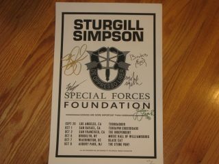 Sturgill Simpson Band Signed Numbered Poster Limited Special Forces 2019 L@@k