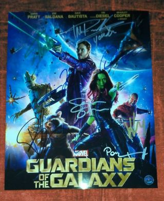 Guardians Of The Galaxy 8x Cast Signed Photo Chris Pratt,  Stan Lee,  Sean Gunn