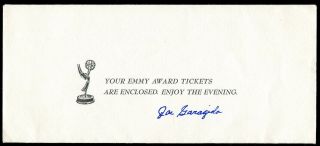 JOE GARAGIOLA SIGNED 1975 EMMY AWARDS TICKET & ENV THE BASEBALL WORLD OF PSA/DNA 3