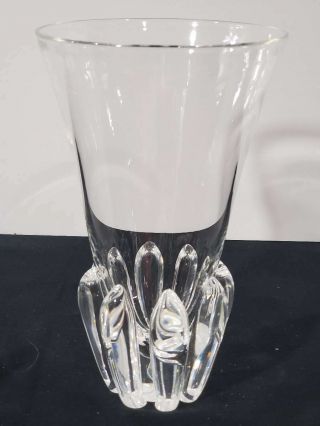 Steuben Art Glass 10 " Tall Lotus Vase,  George Thompson Design 1942,  Signed