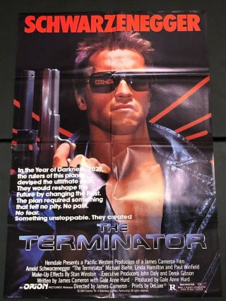 The Terminator Movie Poster 27 " X 40 " Ss/folded - 1984