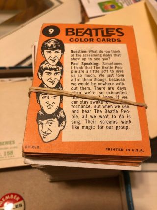 BEATLES 1965 CONCERT TICKET STUB Shea Stadium,  NY.  PLUS Topps Cards 11