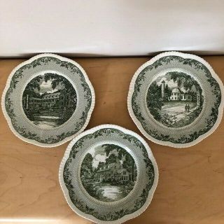Vintage Dartmouth College Wedgwood " Cauldon Lace " Dinner Plates,  Set Of 12