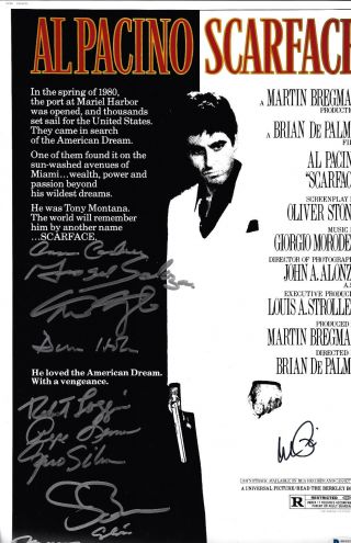 Scarface Cast Autographed 12x18 Movie Poster Photo Al Pacino - Beckett Bas
