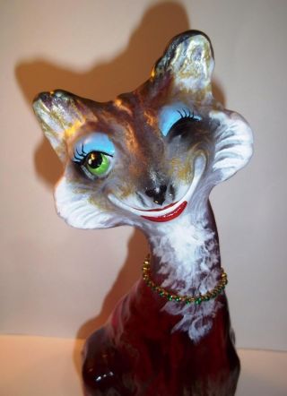 Fenton Glass Ruby Red " Vixen " Foxy Alley Cat Figurine Ltd Ed Gse 6/11 Spindler