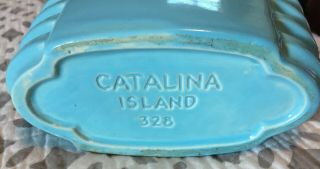 Vintage 1927 - 1937 Catalina ISLAND Pottery Art Deco Vase 8” Avalon Turquoise Blue 2