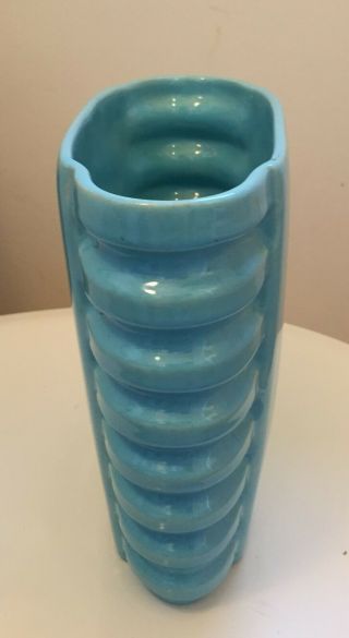 Vintage 1927 - 1937 Catalina ISLAND Pottery Art Deco Vase 8” Avalon Turquoise Blue 4