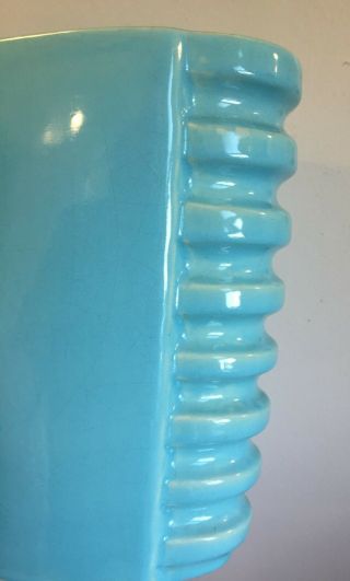 Vintage 1927 - 1937 Catalina ISLAND Pottery Art Deco Vase 8” Avalon Turquoise Blue 6