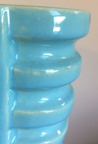 Vintage 1927 - 1937 Catalina ISLAND Pottery Art Deco Vase 8” Avalon Turquoise Blue 7