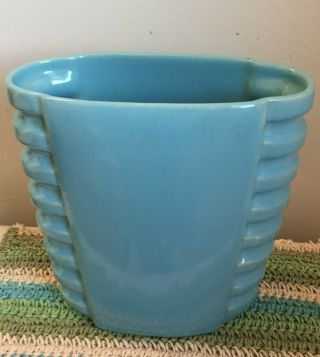 Vintage 1927 - 1937 Catalina ISLAND Pottery Art Deco Vase 8” Avalon Turquoise Blue 9
