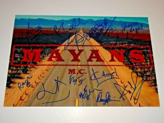 Mayans Mc Cast Signed X13 Autographed 12x18 Photo Poster Sons Of Anarchy Rare