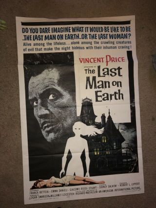 The Last Man On Earth (1964) Us One Sheet Movie Poster Vincent Price Horror