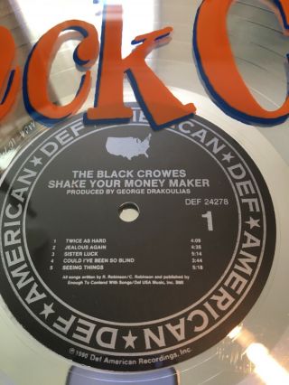The Black Crowes ‘Shake Your Money Maker’ RIAA Certified Sales Award 4