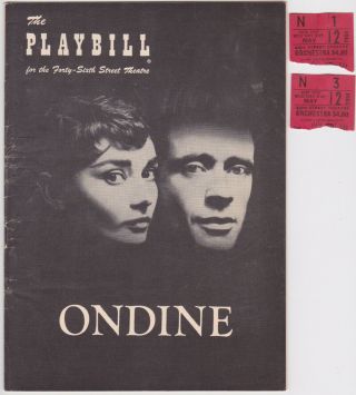Playbill Audrey Hepburn & Mel Ferrer " Ondine " May 1954 Nyc W/ 2 Ticket Stubs
