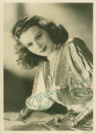 Julie (jacqueline Wells) Bishop - Inscribed Photograph Signed Twice Circa 1943