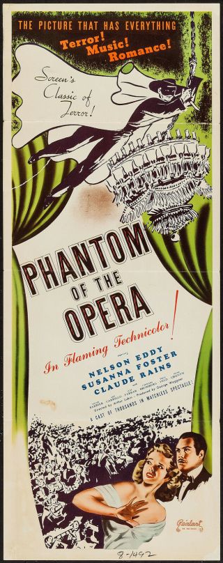 Phantom Of The Opera (realart,  R - 1948).  Insert (14 " X 36 ")