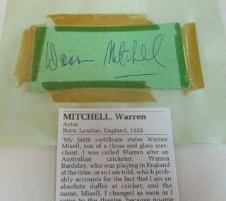 Warren Mitchell - Signature / Autograph - English Actor - Television & Theatre
