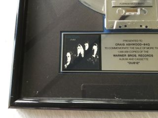 Van Halen “ou812”.  RIAA Award for for sales of 1 million LP/cassette 5