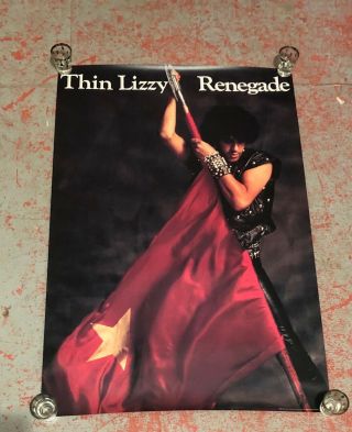 Thin Lizzy Orig.  Renegade Record Store Promo Poster 1981 Rare Phil Lynott
