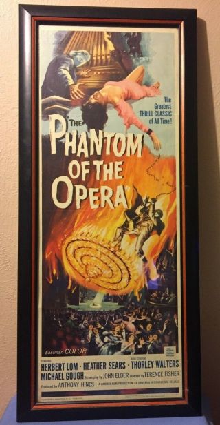 The Phantom Of The Opera Movie Poster 14 " X 36 " National Screen Service 1962