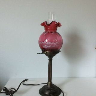 Fenton Cranberry Mary Gregory Lamp Limited Edition 127/1250 2