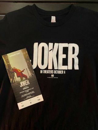 Rare Joker Movie Red Carpet Premiere T - Shirt (m),  Ticket 2019 Batman Film