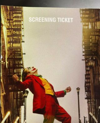 RARE Joker Movie Red Carpet Premiere T - Shirt (M),  Ticket 2019 Batman Film 4