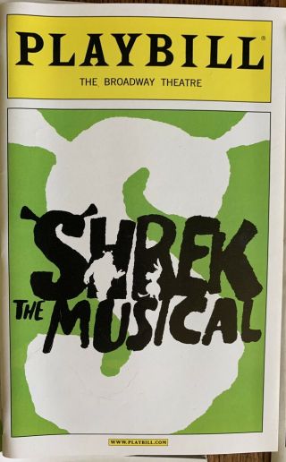 Shrek Playbill Broadway - Dec 2008 - Sutton Foster,  Brian D 