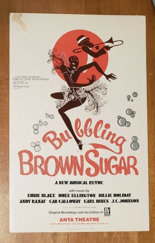 1976 Bubbling Brown Sugar Anta Theatre Broadway Musical Play Poster