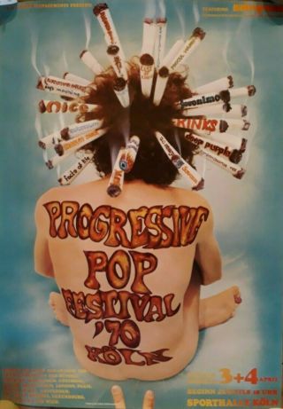 T.  Rex Poster - Progressive Pop Festival 1970 With Deep Purple - Kinks