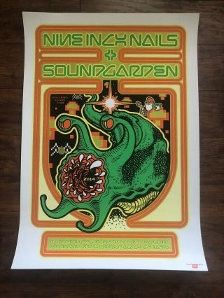 Soundgarden And Nin - 2014 Ames Brothers Poster Nine Inch Nails Tour