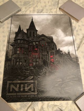 Nine Inch Nails Daniel Danger Fox Theatre 9/26/18 Atlanta Night 1 Concert Poster