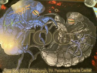 Tool Signed/autographed Felt Poster 6/5/17 Rare 131/500