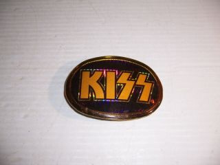 Vintage 1978 Pacifica Kiss Logo Prism Rock N Roll Belt Buckle 2