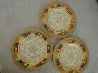 Set Of 3 Vintage (1929) Royal Worcester Hand Painted/signed W.  Bee Fruit Plates