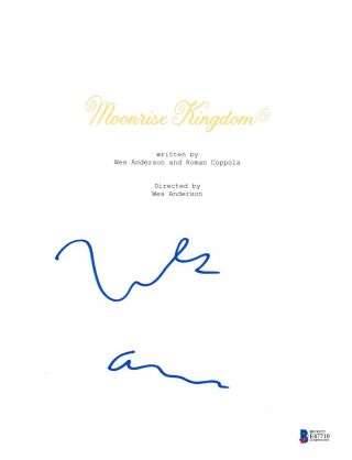 Wes Anderson Signed Moonrise Kingdom Script Beckett Bas Autograph Auto